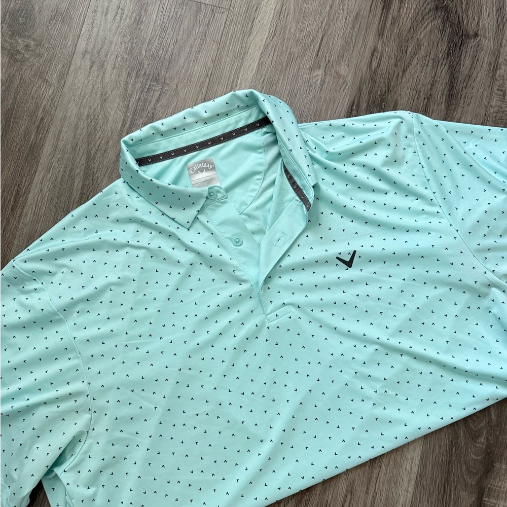 Callaway Shirt Mens Pattern Polo Opti-Dri Short Sleeve Golf Activewear Large